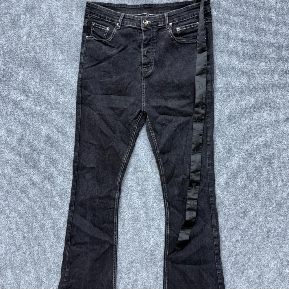 Rick Owens DRKSHDW Detroit Cut black buttonfly jeans men's size 32x31 distressed - Picture 10 of 14